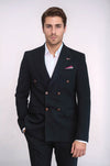 Blazer negro de corte slim con doble botonadura - Wessi