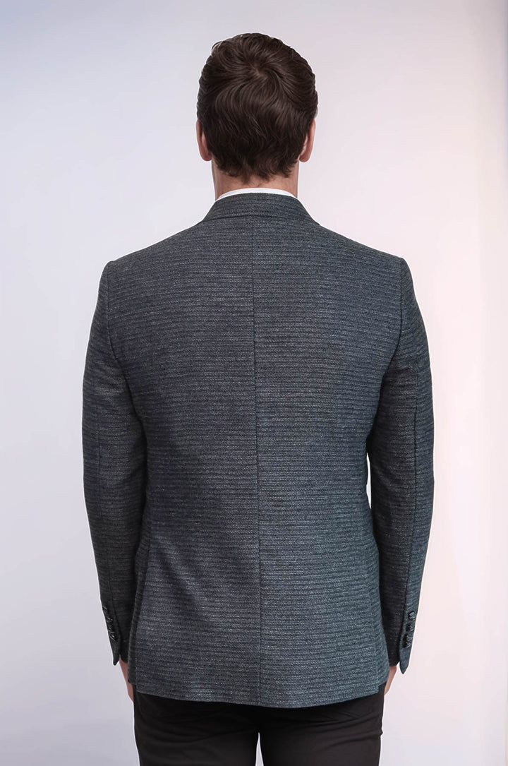 Blazer azul marino con doble botonadura y corte slim - Wessi