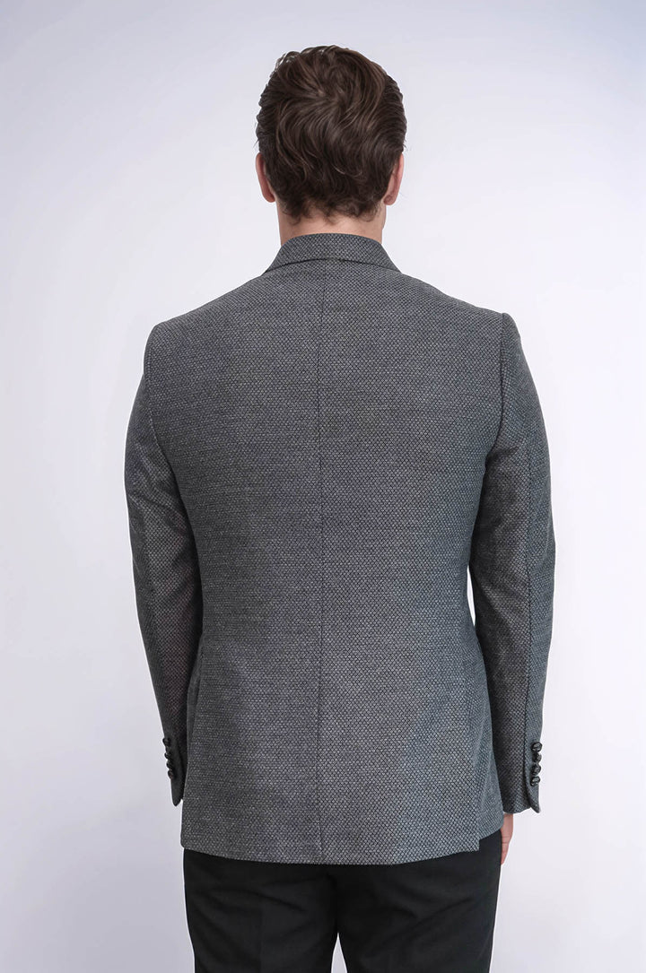 Blazer gris de corte slim con doble botonadura - Wessi