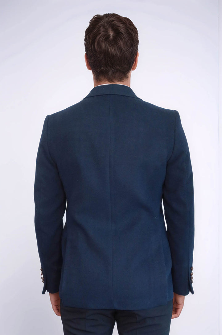 Blazer Bleu Marine Col Pointu à Un Bouton - Wessi