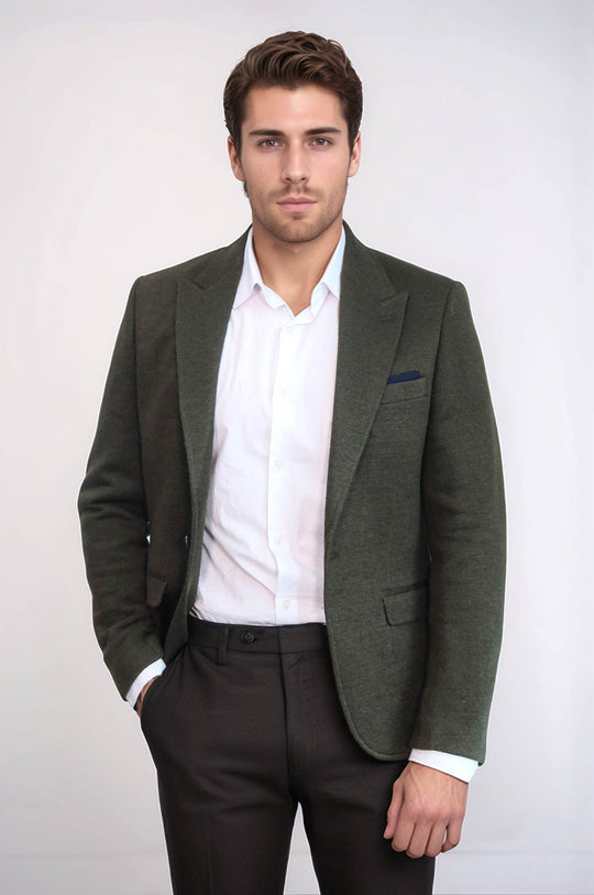 Peak Lapel Dark Green Wool Jacket | Wessi Wessi - Discover Diversity Peak Lapel Dark Green Wool Jacket | Wessi Wessi - Discover Diversity