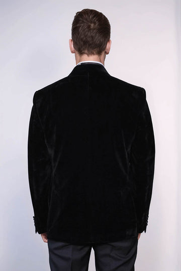Пикантный лацкан из бархата Black мужской пиджак для выпускного - Wessi