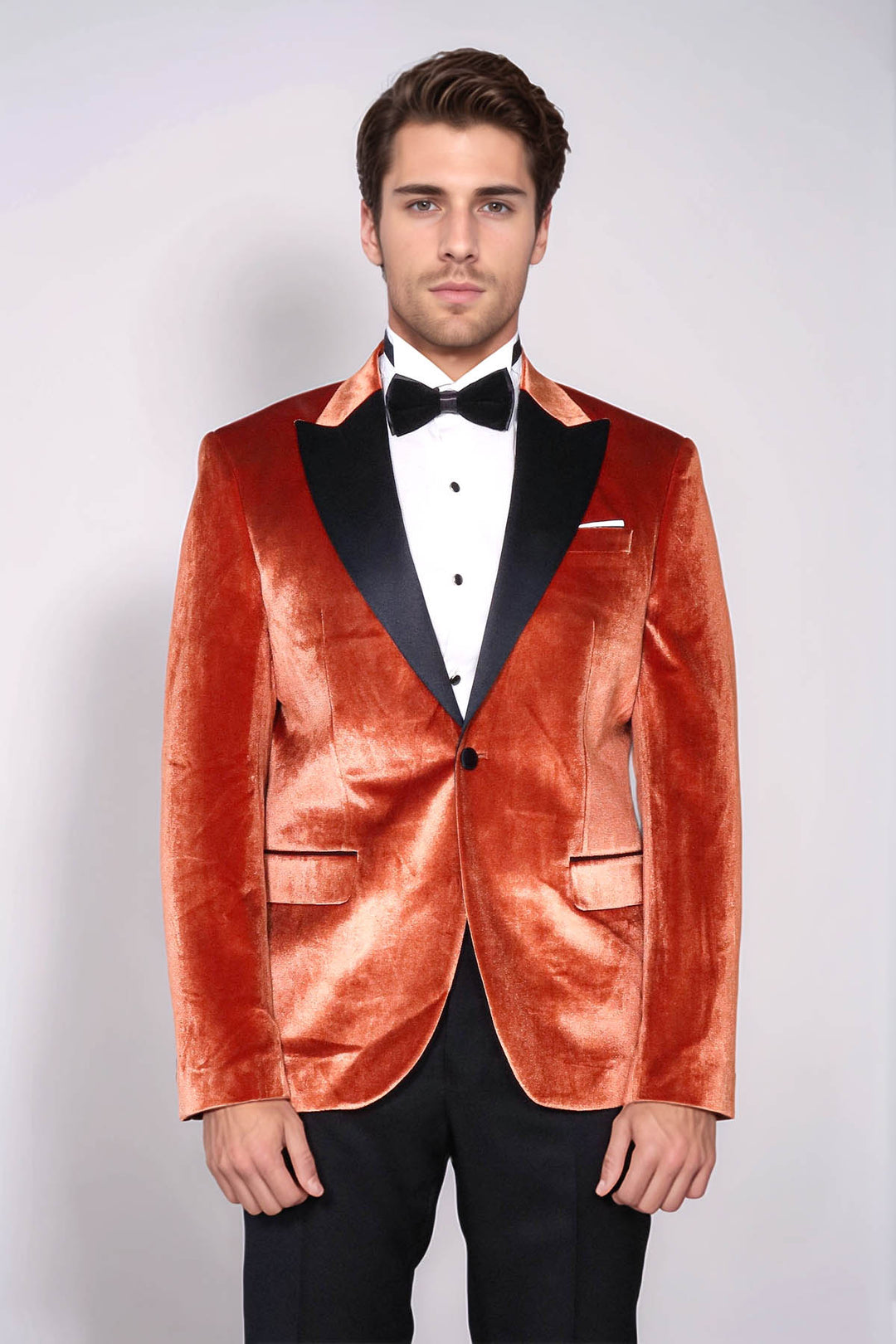 Velvet Slim Fit Single Button Tan Men Tuxedo Blazer