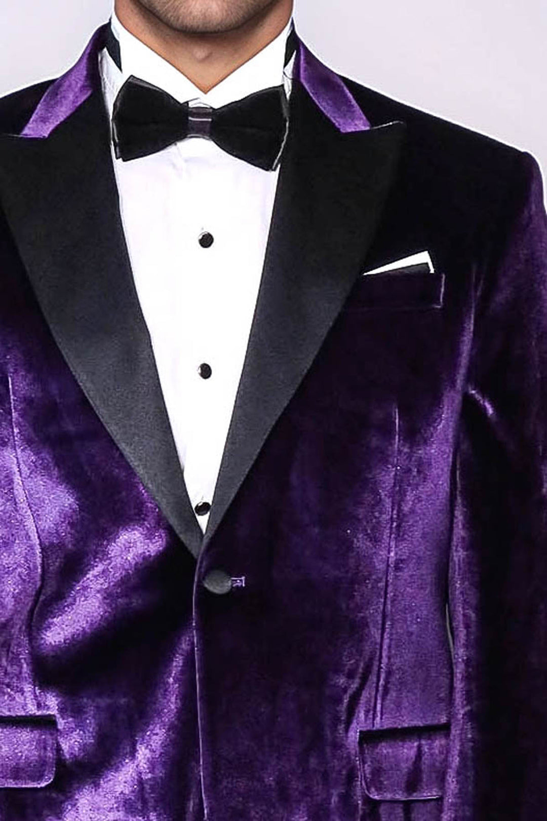 Velvet Slim Fit Single Button Purple Men Party Blazer