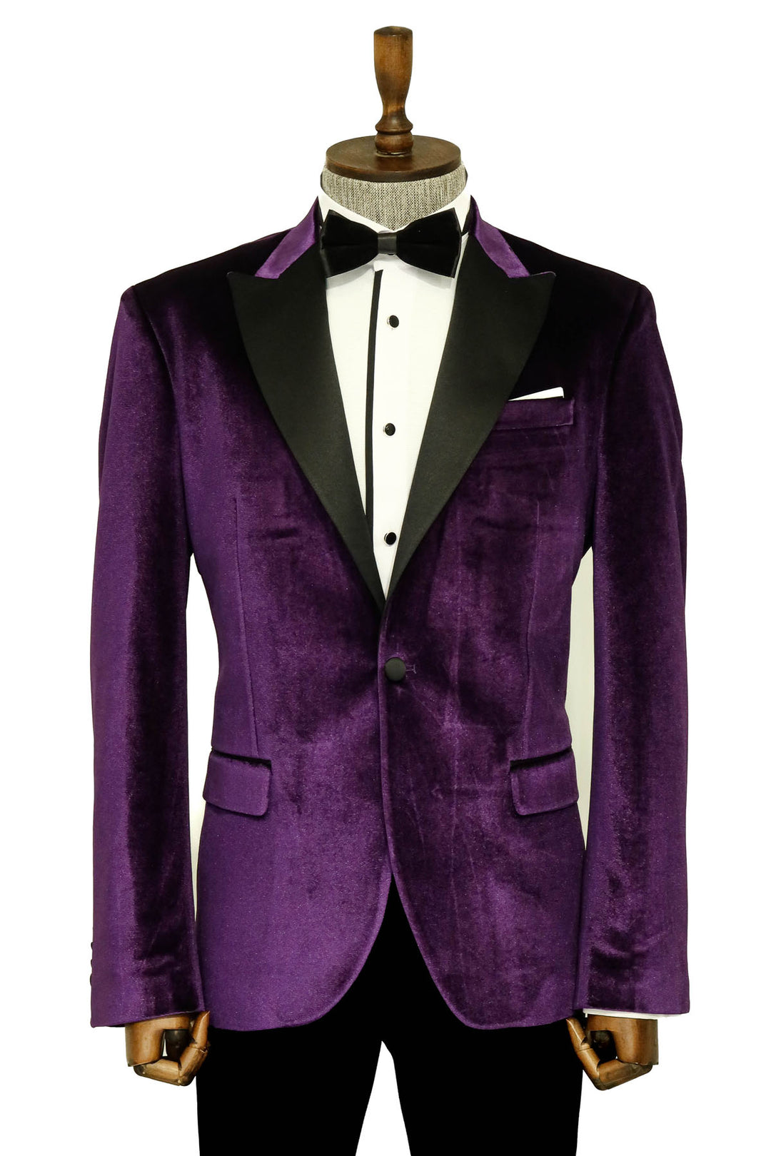 Velvet Slim Fit Single Button Purple Men Prom Blazer