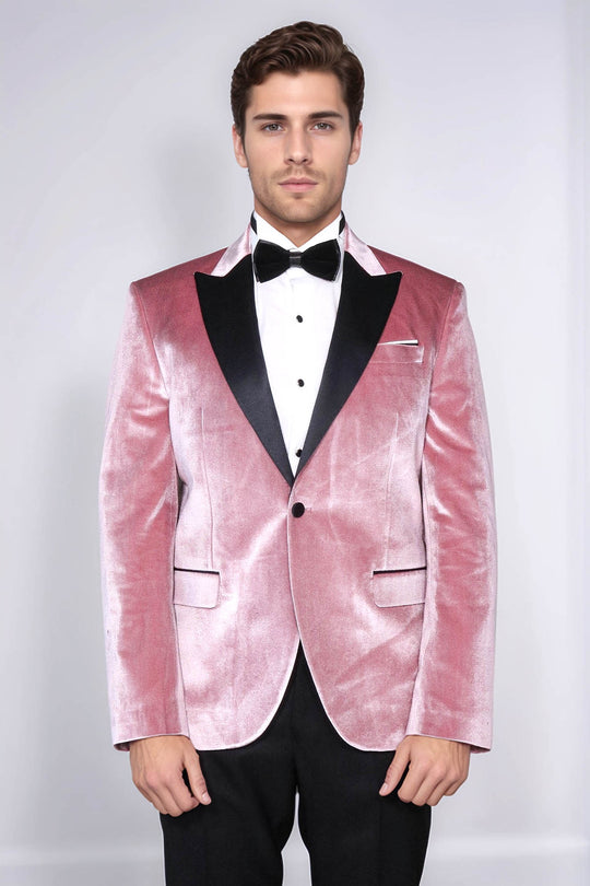 Slim Fit Peak Lapel Velvet Pink Men Tuxedo Jacket - Prom Blazer | Wessi – Wessi Slim Fit Peak Lapel Velvet Pink Men Tuxedo Jacket - Prom Blazer | Wessi – Wessi