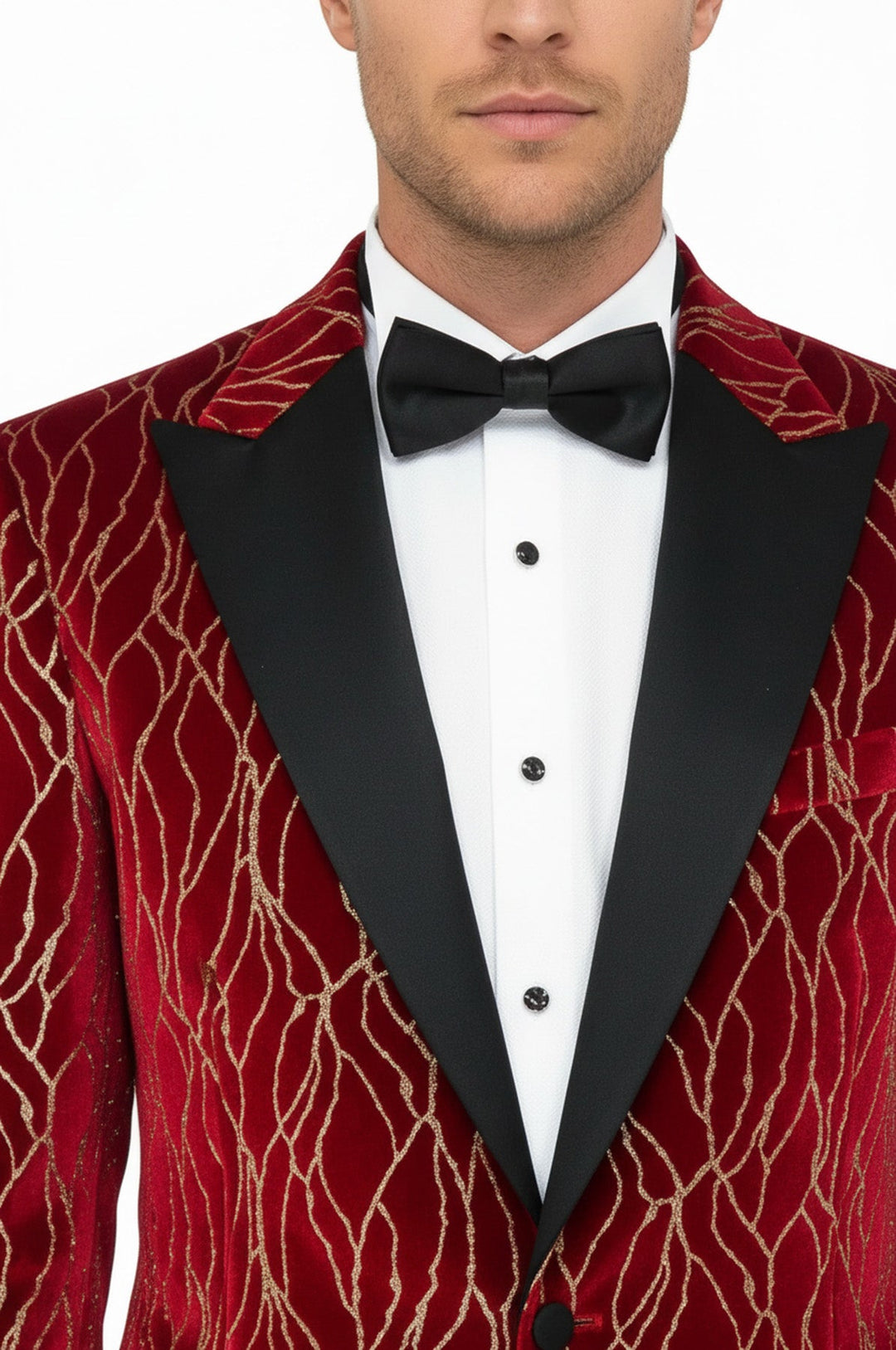Silver Patterned Burgundy Men Tuxedo Party Blazer - Wessi