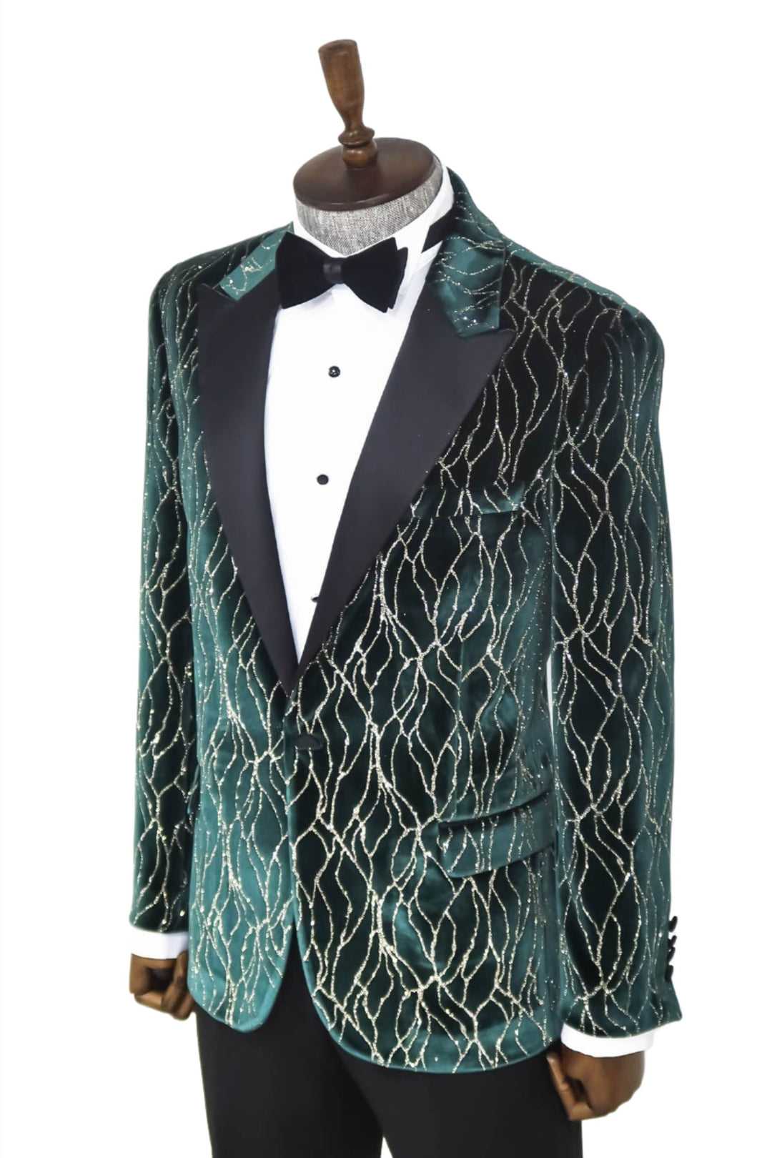 Blazer da ballo da uomo verde scuro fantasia - Wessi