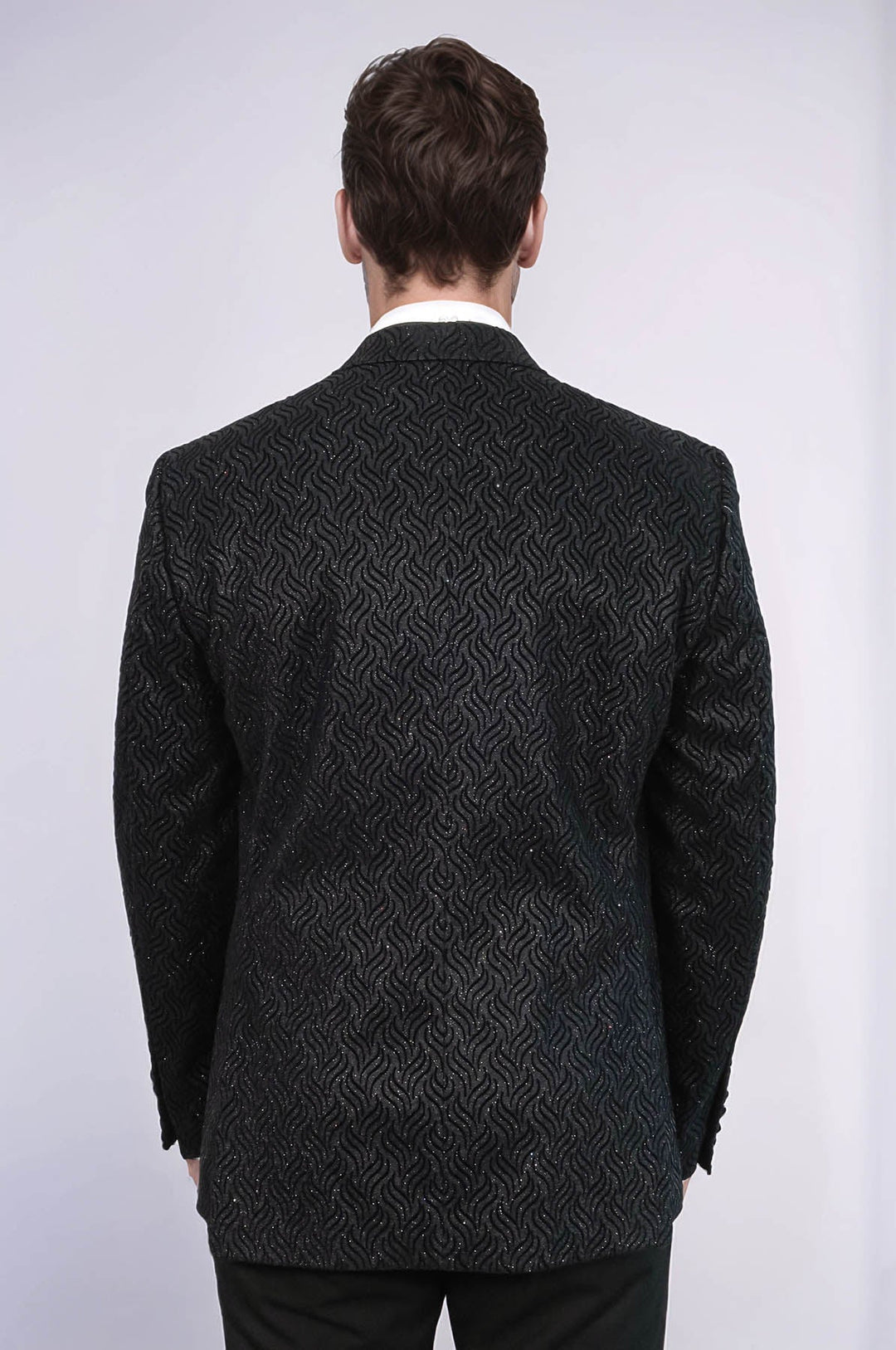 Blazer da ballo da uomo nero con motivi lucidi - Wessi