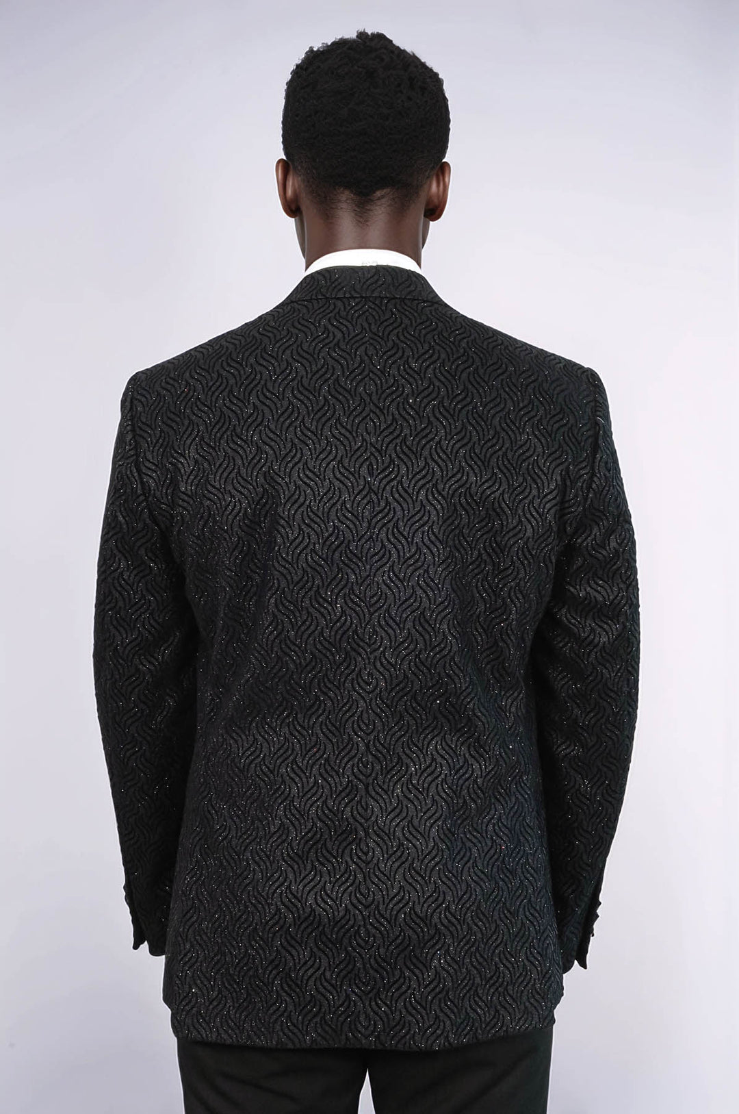 Blazer de graduación para hombre negro con estampado brillante - Wessi