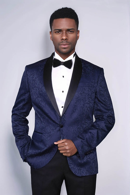 Shawl Lapel Floral Patterned Navy Blue Men Tuxedo Evening Blazer | Wessi Wessi - Discover Diversity Shawl Lapel Floral Patterned Navy Blue Men Tuxedo Evening Blazer | Wessi Wessi - Discover Diversity
