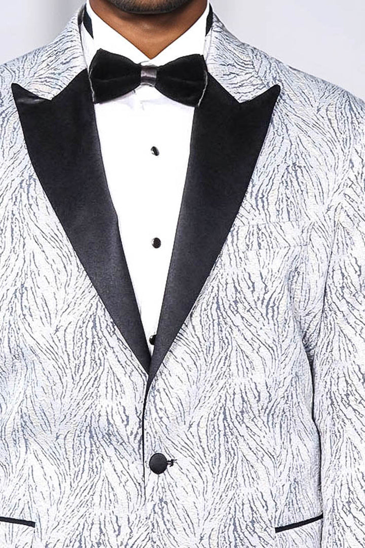 Blazer da ballo da uomo azzurro con fantasia scintillante - Wessi