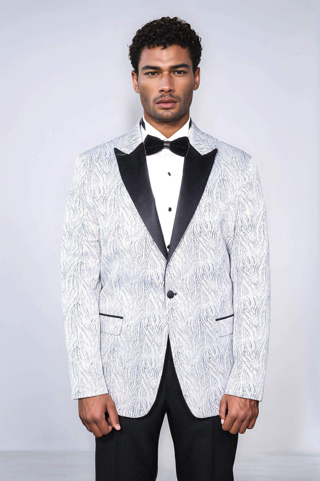 Blazer da ballo da uomo azzurro con fantasia scintillante - Wessi