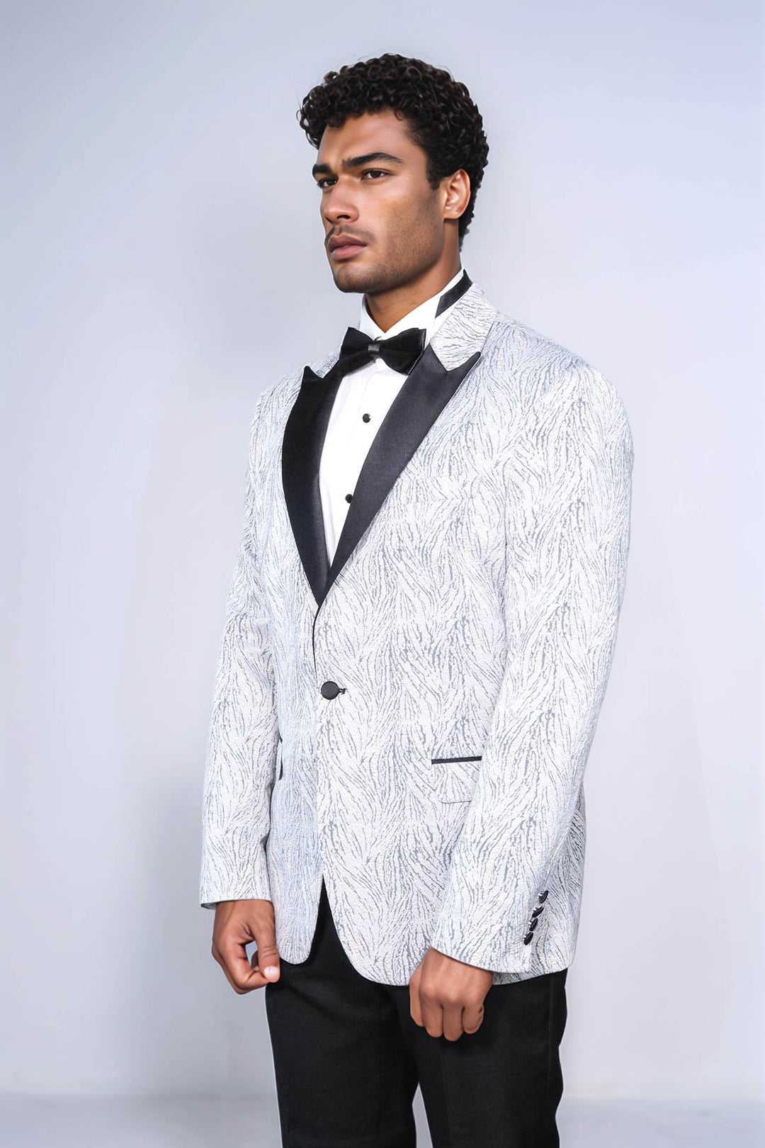Blazer da ballo da uomo azzurro con fantasia scintillante - Wessi