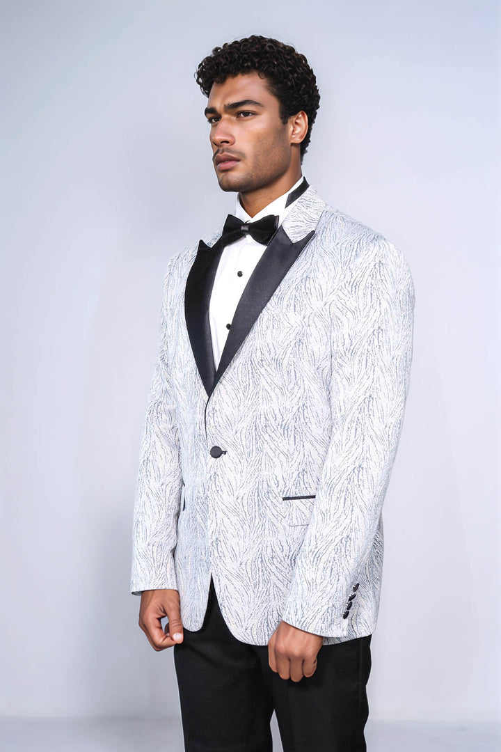 Blazer da ballo da uomo azzurro con fantasia scintillante - Wessi