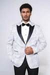 Blazer da ballo da uomo azzurro con fantasia scintillante - Wessi