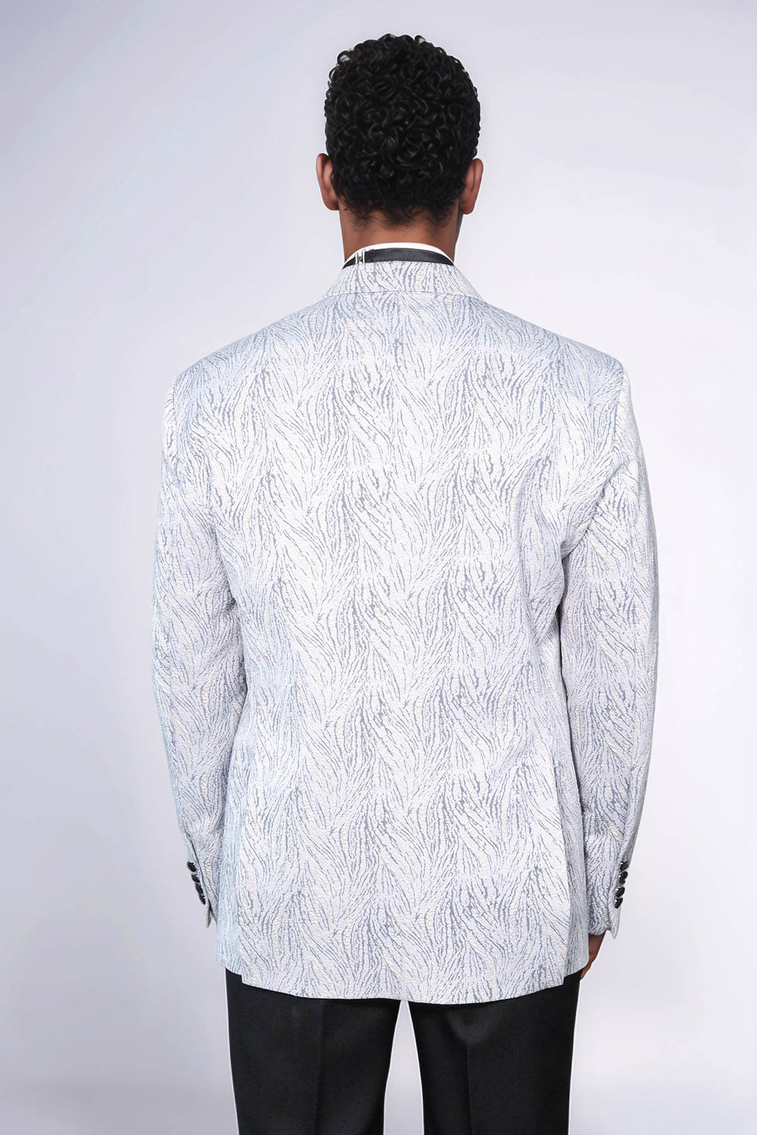 Blazer da ballo da uomo azzurro con fantasia scintillante - Wessi
