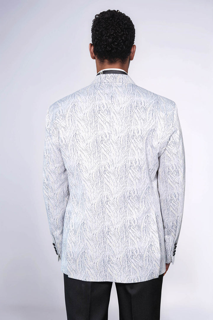 Blazer da ballo da uomo azzurro con fantasia scintillante - Wessi