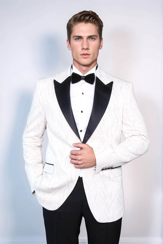 Patterned Shiny White Men Wedding Tuxedo Jacket | Wessi Wessi - Discover Diversity Patterned Shiny White Men Wedding Tuxedo Jacket | Wessi Wessi - Discover Diversity
