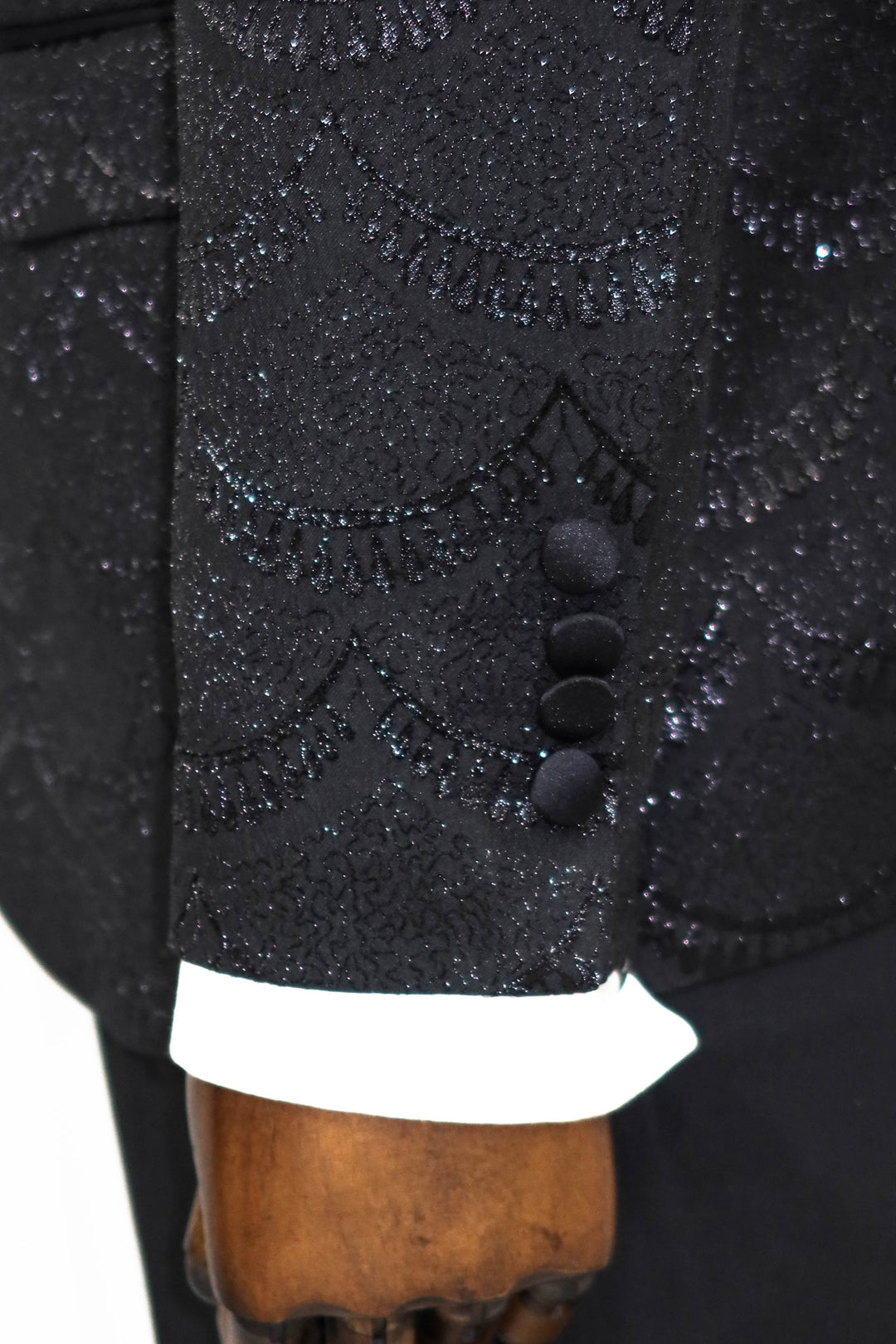 Patterned Slim Fit Black Men Prom Blazer - Wessi