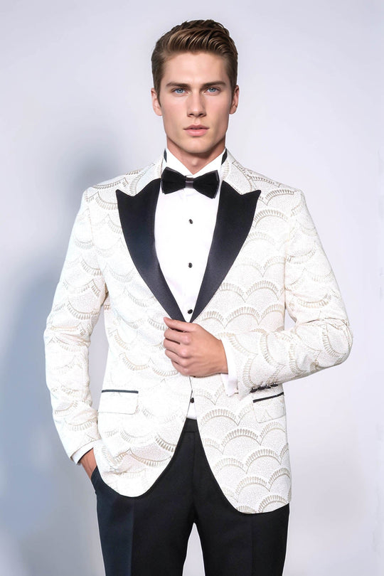 Patterned Slim Fit White Men Prom Blazer | Wessi Wessi - Discover Diversity Patterned Slim Fit White Men Prom Blazer | Wessi Wessi - Discover Diversity