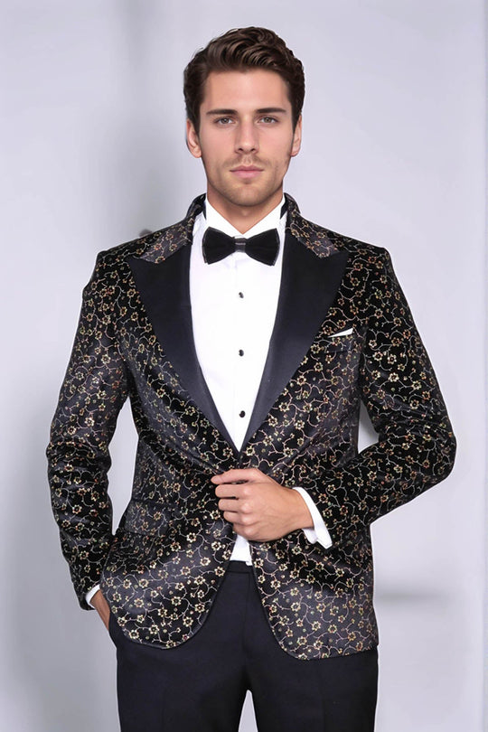 Tiny Flower Pattern Black Men Tuxedo Blazer - Prom Blazer | Wessi Wessi - Discover Diversity Tiny Flower Pattern Black Men Tuxedo Blazer - Prom Blazer | Wessi Wessi - Discover Diversity