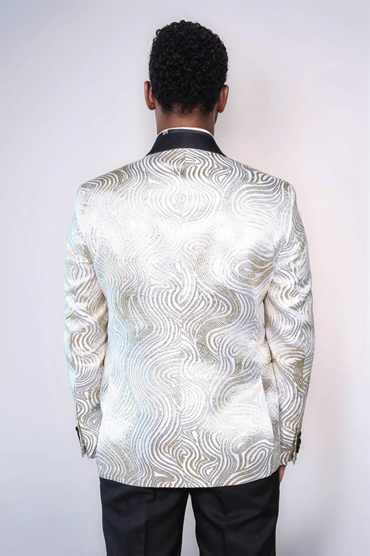 Gold Patterned Over White Men Prom Blazer | Wessi Wessi - Discover Diversity Gold Patterned Over White Men Prom Blazer | Wessi Wessi - Discover Diversity