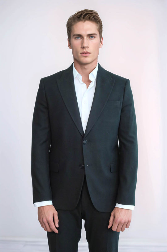 Blazer Homme Uni Slim Fit Sport Noir - Wessi