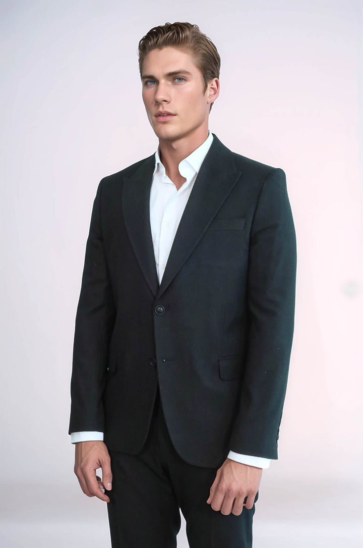 Plain Slim Fit Sport Black Men Blazer - Wessi