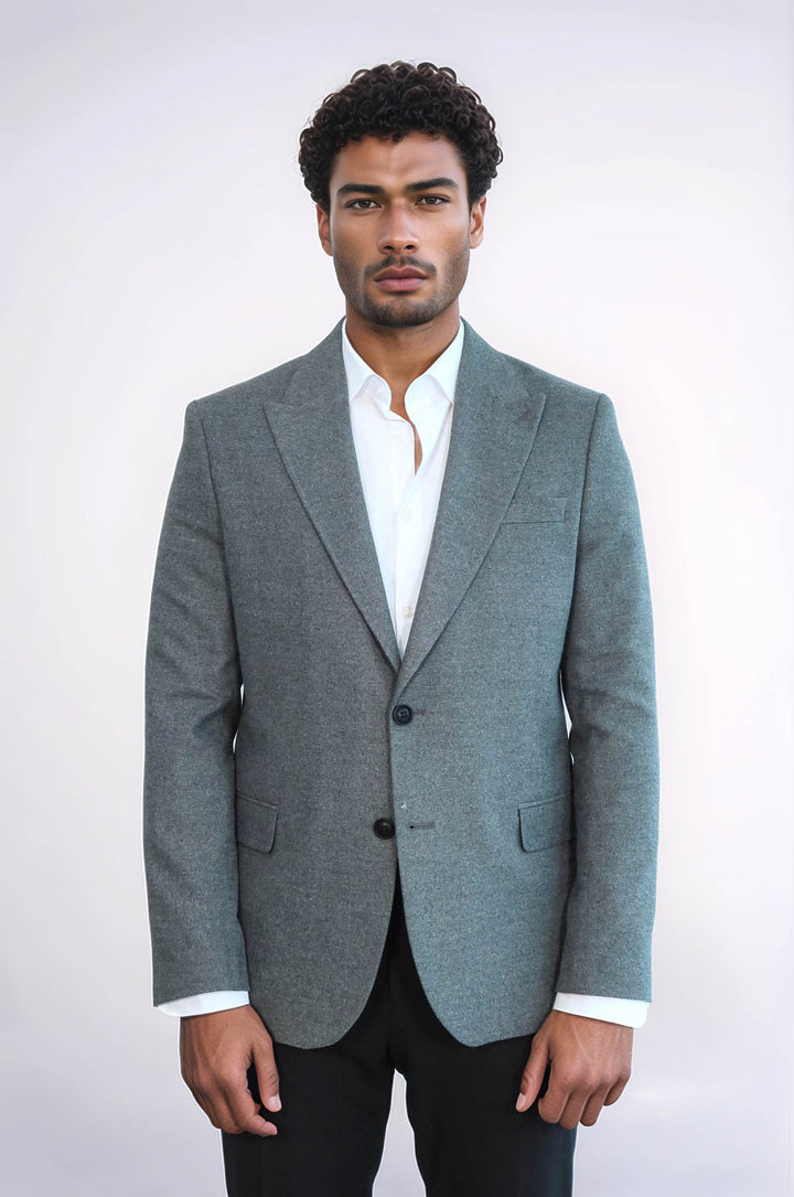 Blazer Hombre Liso Slim Fit Sport Gris - Wessi