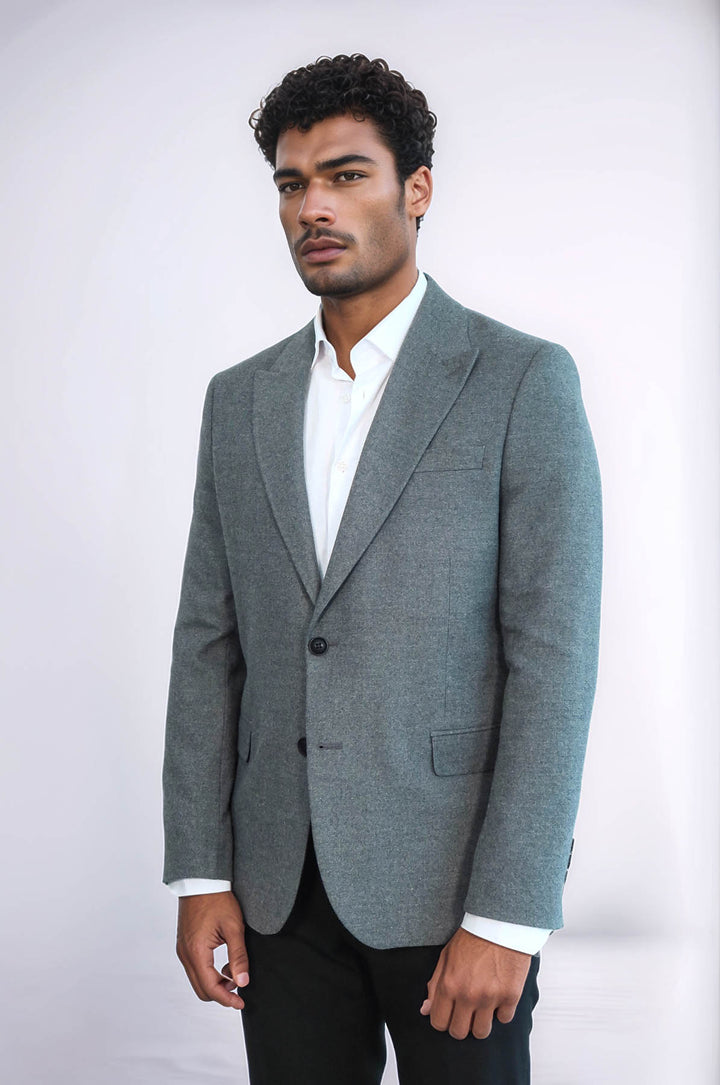 Blazer Hombre Liso Slim Fit Sport Gris - Wessi