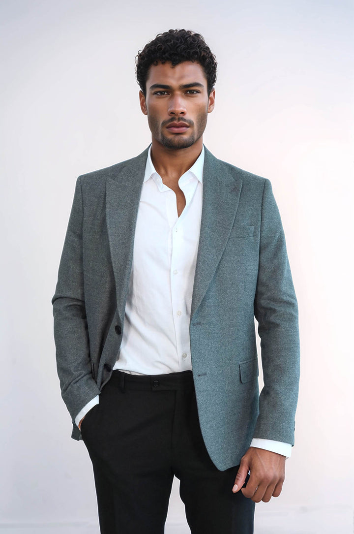 Blazer Hombre Liso Slim Fit Sport Gris - Wessi