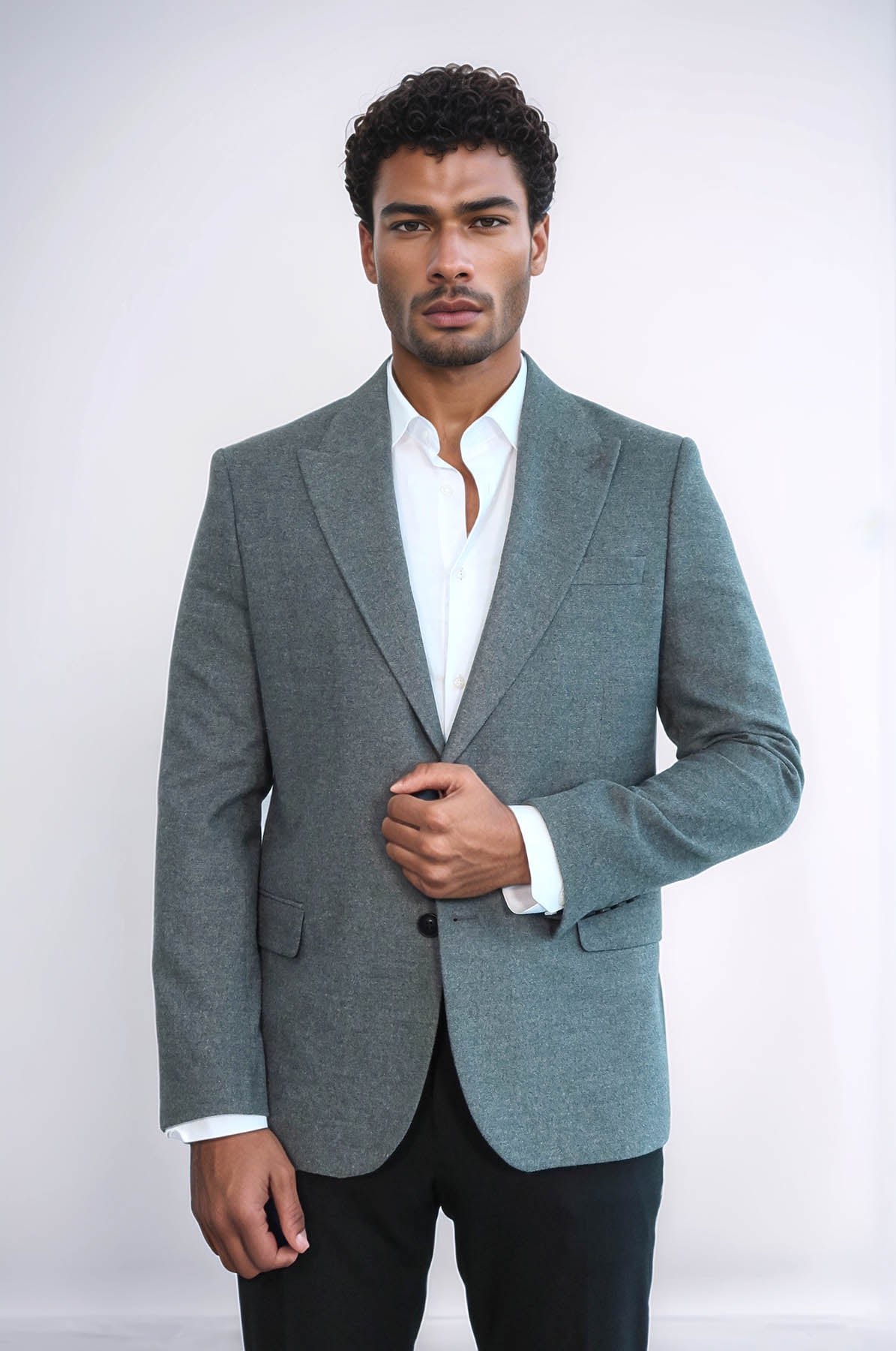 Men Blazer Cotton Light Weight Casual Sport Coat Gray (X
