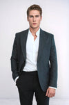 Plain Slim Fit Sport Anthracite Men Blazer - Wessi
