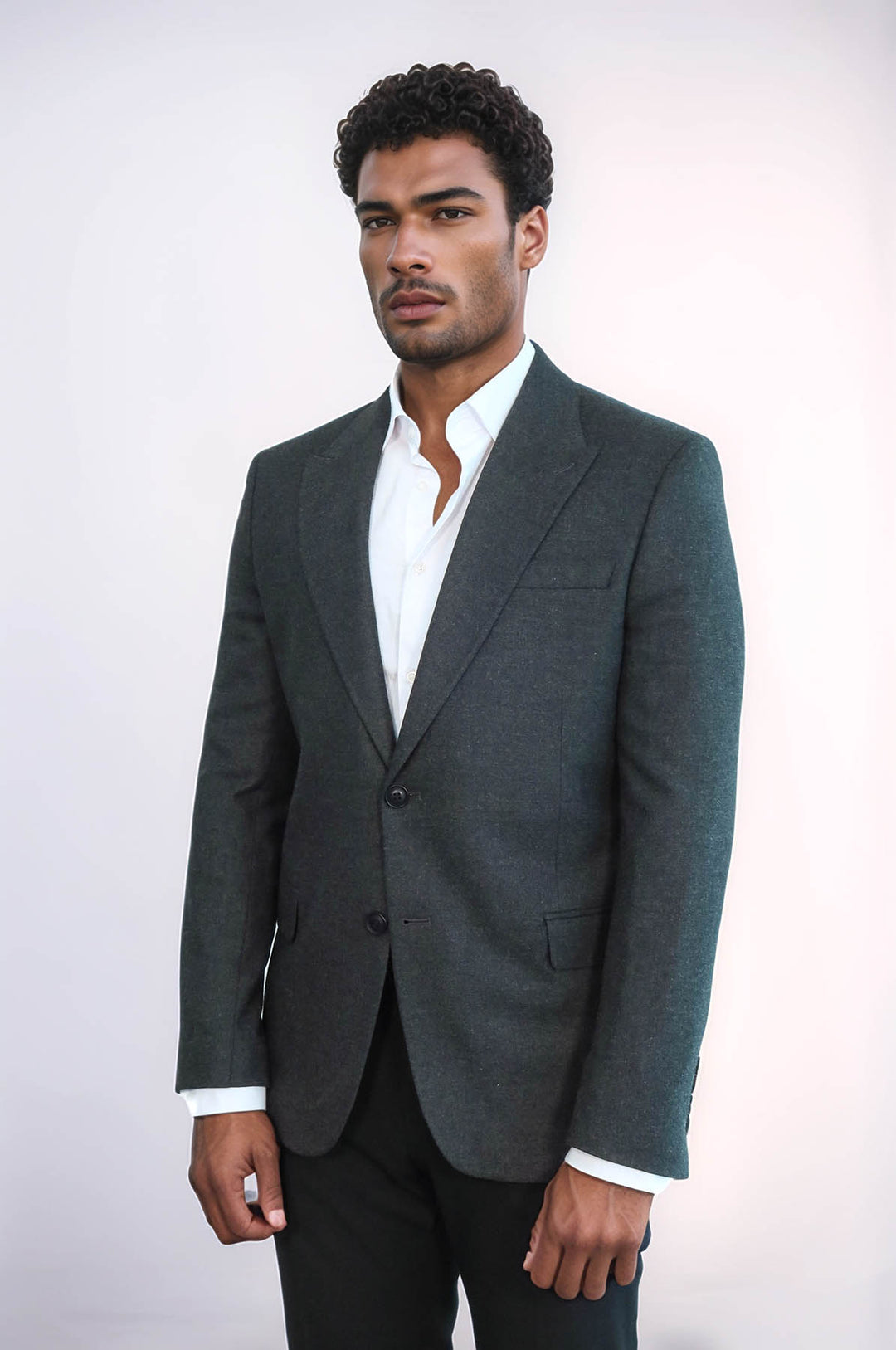 Plain Slim Fit Sport Anthracite Men Blazer - Wessi