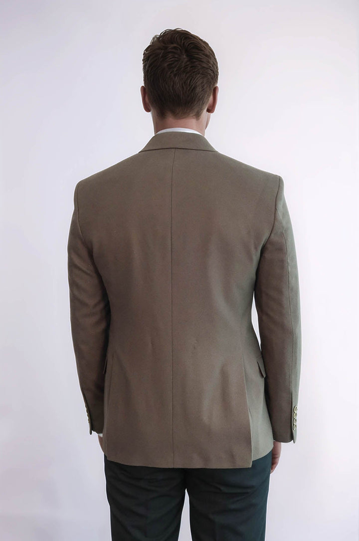 Plain Slim Fit Sport Brown Men Blazer - Wessi