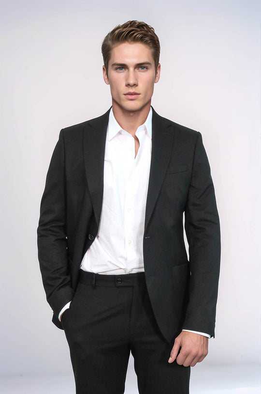 Textured Slim Fit Peak Lapel Black Men Blazer - Casual Blazer | Wessi Wessi - Discover Diversity Textured Slim Fit Peak Lapel Black Men Blazer - Casual Blazer | Wessi Wessi - Discover Diversity