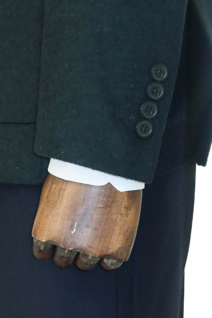 Blazer in lana da uomo verde con risvolto ampio, vestibilità slim, tinta unita - Wessi