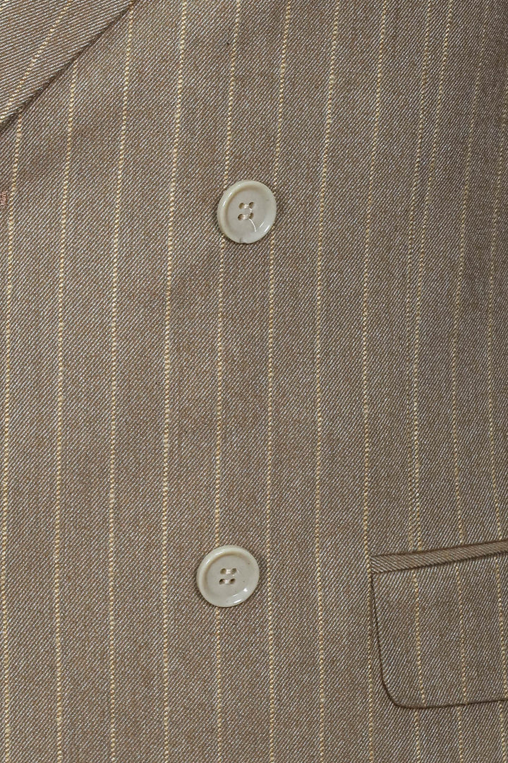Blazer Hombre Rayas Cruzada Marrón Claro - Wessi