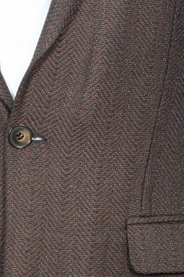 Slim Fit Patterned Brown Men Blazer - Wessi