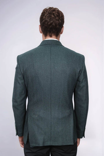Blazer Hombre Slim Fit Estampado Verde Oscuro - Wessi