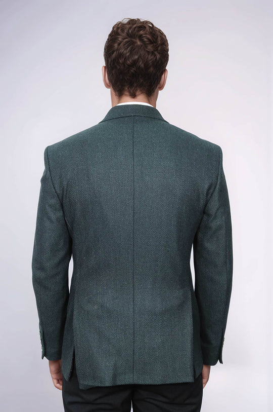 Blazer Hombre Slim Fit Estampado Verde Oscuro - Wessi