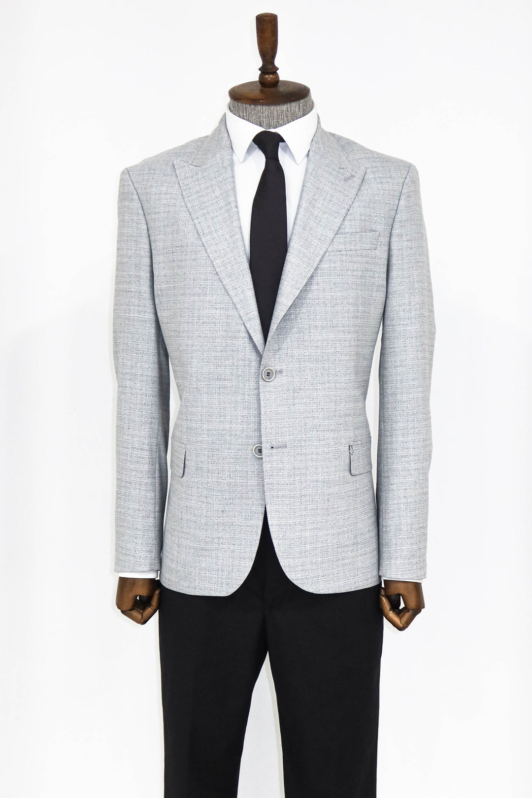 Combinación Blazer Y Pantalón Estampado Solapa Ancha Gris Hombre - Wessi