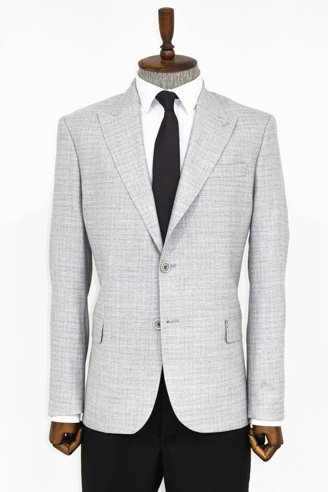 Combinación Blazer Y Pantalón Estampado Solapa Ancha Gris Hombre - Wessi