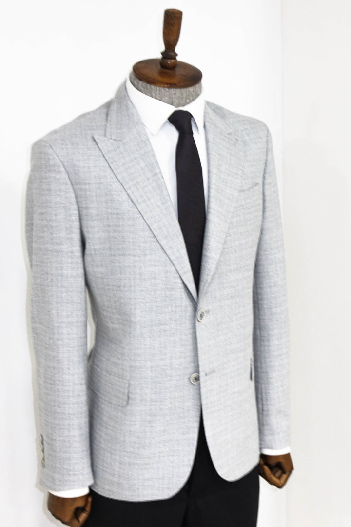 Combinación Blazer Y Pantalón Estampado Solapa Ancha Gris Hombre - Wessi