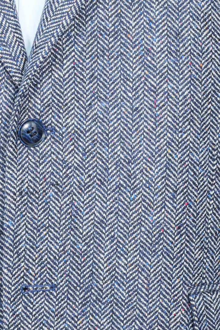 Blazer Hombre Lana Estampado Pata De Gallo Azul - Wessi