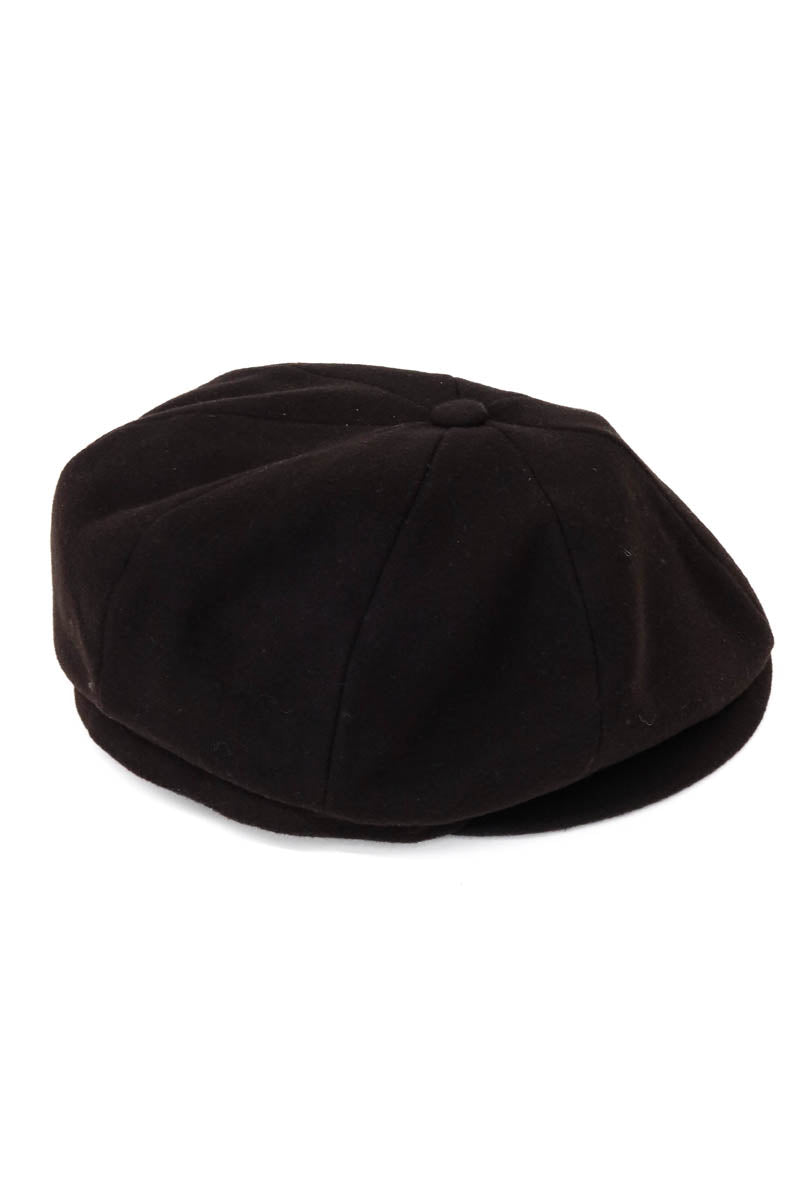 Black Cappello Gatsby in Lana da Uomo - Wessi