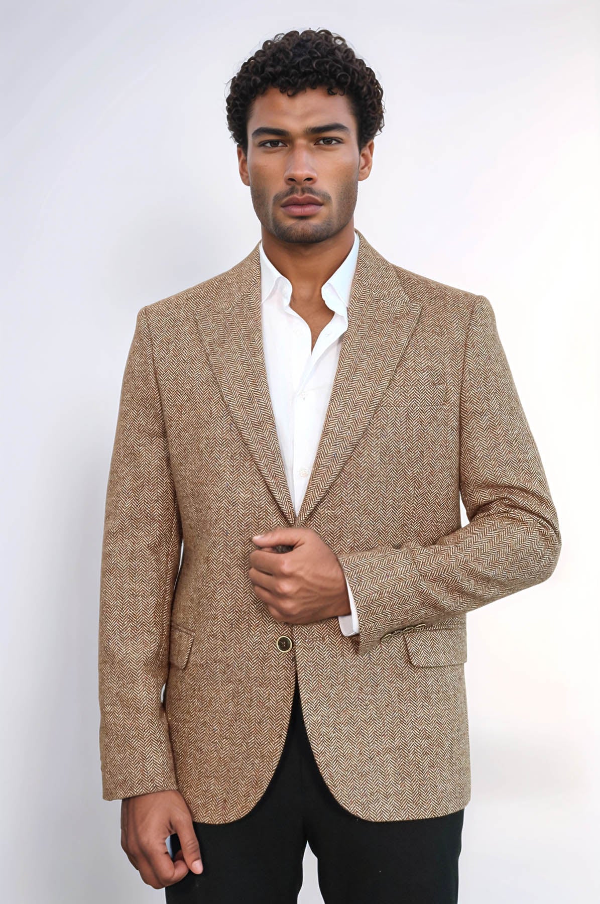HEUGN ユーゲン MIX TWEED BROWN COAT031 HEUGN (ユーゲン)/ 