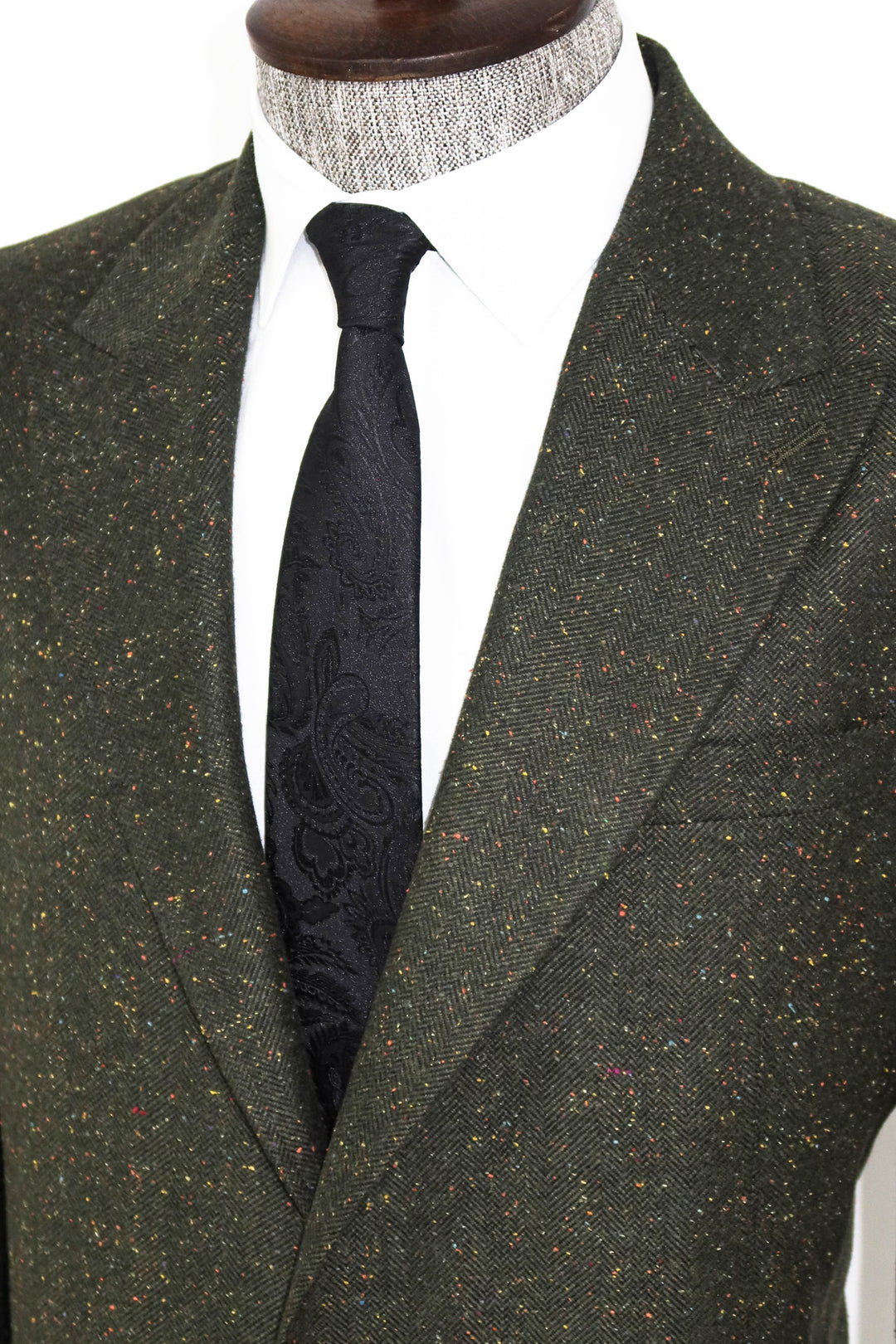 Combinación Blazer Y Pantalón De Hombre Lana Estampado Pata De Gallo Verde - Wessi