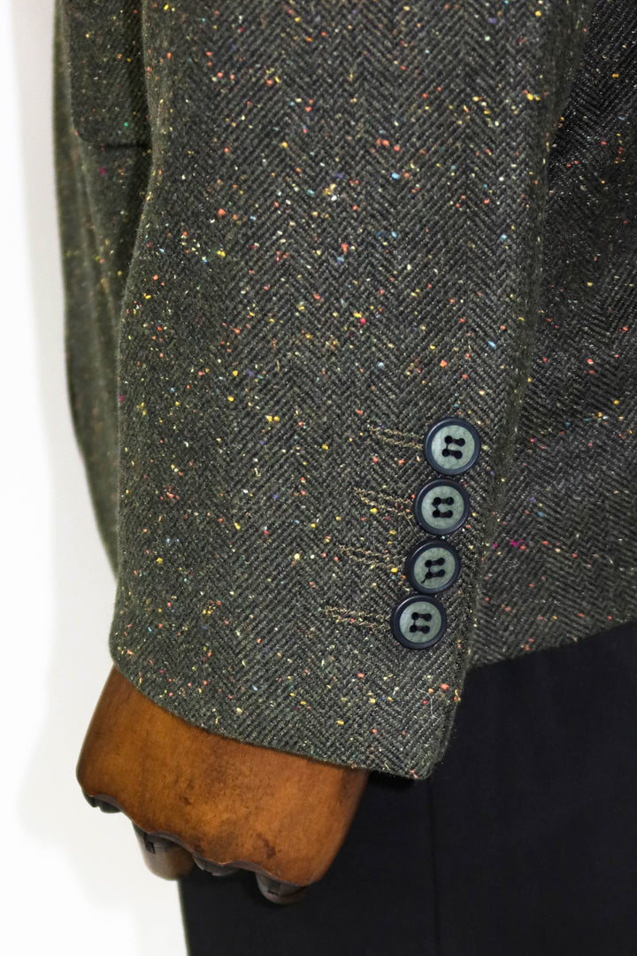Combinación Blazer Y Pantalón De Hombre Lana Estampado Pata De Gallo Verde - Wessi